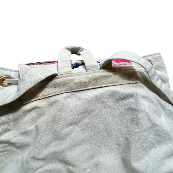 Steve Madden Boho Floral Embroider Backpack Tassel Festival Hippie Colorful 70s - Picture 10 of 14